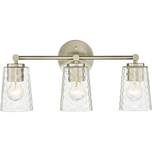 Ashli 3 Light 20 inch Modern Gold Vanity Light Wall Light
